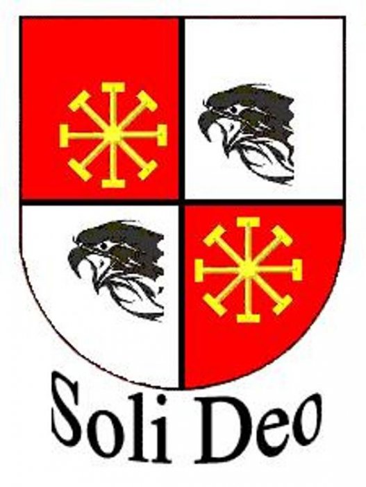 Նոստրադամուսի գերդաստանի զինանշանը, որի վրա գրված «Soli Deo»-ն նշանակում է Միակ Աստծուն