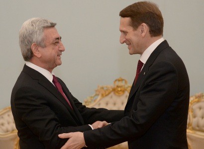 Սերժ Սարգսյանն ընդունել է ՌԴ Պետդումայի նախագահ Սերգեյ Նարիշկինին