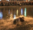 The moment Yeezus tried to walk on water! Kanye West surprises Armenian fans by performing an impromptu concert in the middle of a Yerevan lake