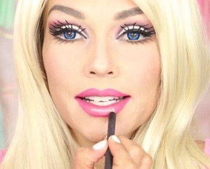 Life in plastic is fantastic! Make-up artist transforms herself into a real life Barbie in just 90 seconds in clever time-lapse video