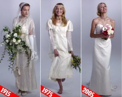 100-летнюю эволюцию свадебного платья показали за три минуты
