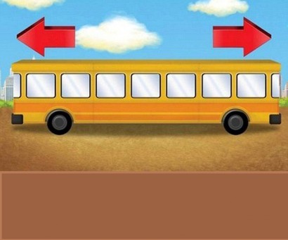 В какую сторону едет автобус? Детская головоломка вводящая взрослых в ступор