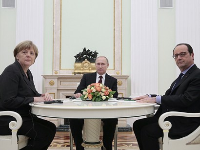Путин, Меркель и Олланд обсудили Украину и Сирию