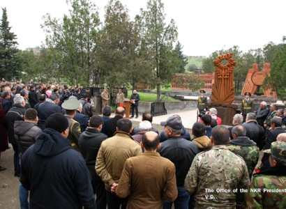 Solemn ceremony of opening a cross-stone-monument in the Talish village