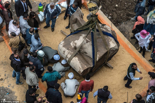 Colossus probably depicting Ramses II found in Egypt