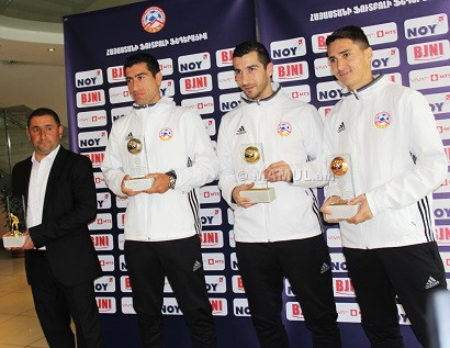 Հայաստանի լավագույն ֆուտբոլիստները և մարզիչը ստացան իրենց մրցանակները