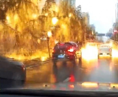 Shocking video of busy road almost set ABLAZE by lightning strike