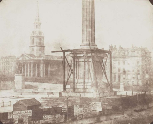 The construction of Nelson’s column in Trafalgar square in 1844