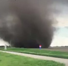 Massive tornado sweeps across field in Hatton, North Dakota