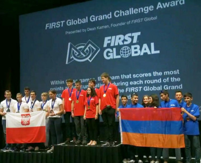 TUMO's Team Armenia is in the lead right now at the FIrst Global robotics competition!