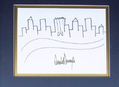 Trump NYC skyline sketch at auction, $9,000 minimum