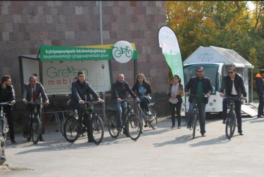 E-bike station opening and outdoor illumination system modernization in Garni. VivaCell-MTS