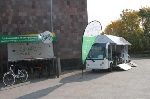 E-bike station opening and outdoor illumination system modernization in Garni. VivaCell-MTS