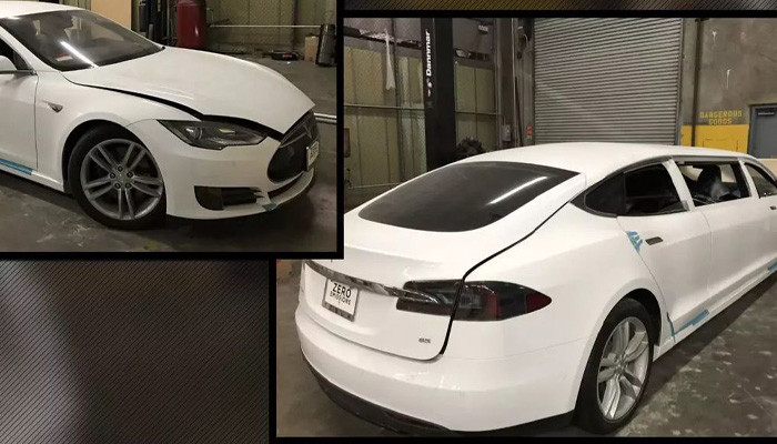 Уникальный экземпляр: в Сети появились снимки первого лимузина Tesla
