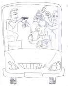 Struggle against smoking drivers (Caricature)