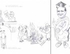Taron Margaryan as Philosophy Doctor and the reaction of Armenian scientists (Caricature)