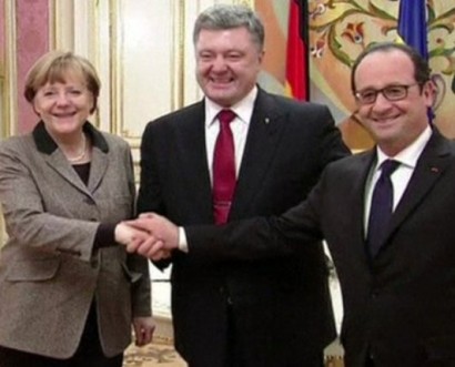Меркель, Олланд и Порошенко призвали к немедленному перемирию в Донбассе