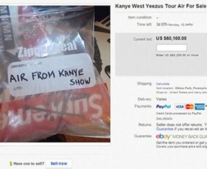 На eBay начались массовые продажи воздуха с концерта Канье Уэста