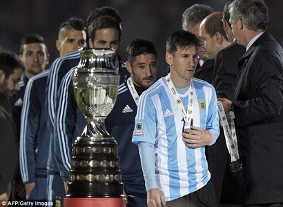 Lionel Messi's family removed from stands in Copa America final after his brother was hit by an object thrown by Chile fans