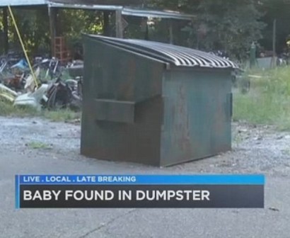 Newborn girl found alive in dumpster after her 15-year-old mom secretly gave birth and boyfriend, 17, 'threw it away'