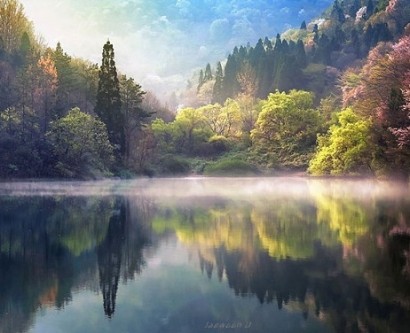Великолепные отражения пейзажей в озерах и реках Южной Кореи