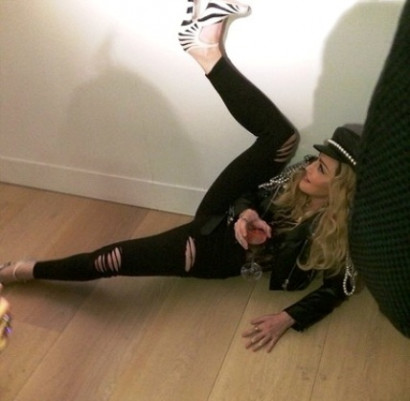 Madonna gets some party favors with her friends on Instagram
