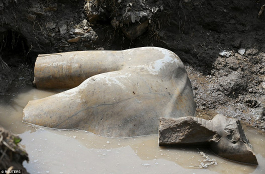 Colossus probably depicting Ramses II found in Egypt