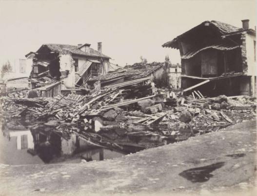Flood in 1856 in the district of Brotteaux in Lyon
