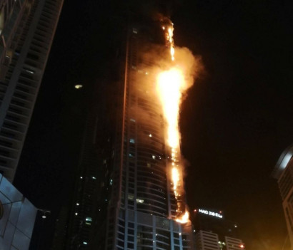 Dubai skyscraper fire: Torch Tower residents wake to screams as flames engulf 79-storey building