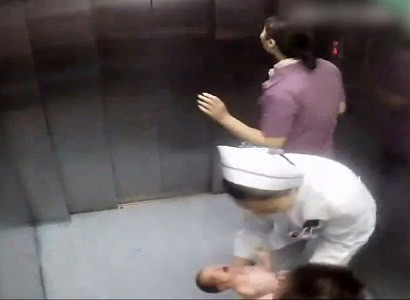 Dramatic moment an expectant mother gives birth in hospital lift while being rushed to the delivery room