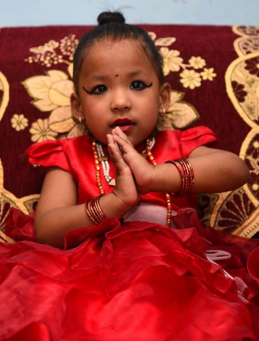Nepal names little girl, 3, as a living goddness… and she’s now been taken away to be raised in a palace she can only leave 13 days a year
