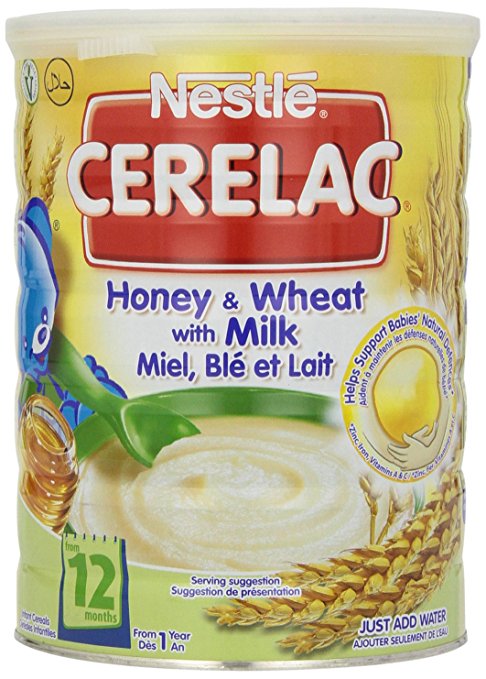1.Nestle Cerelac Honey & Wheat with Milk (молочная каша для младенцев).