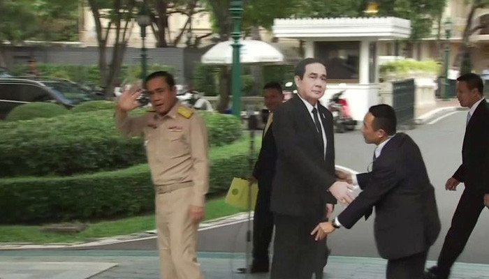 Talk to him now: Thai Prime Minister leaves cardboard cutout to answer press questions