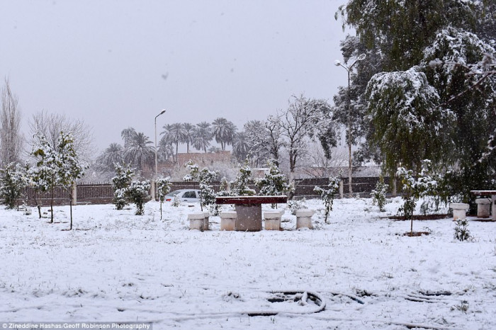 Sahara Desert town is covered in snow for the second time this year