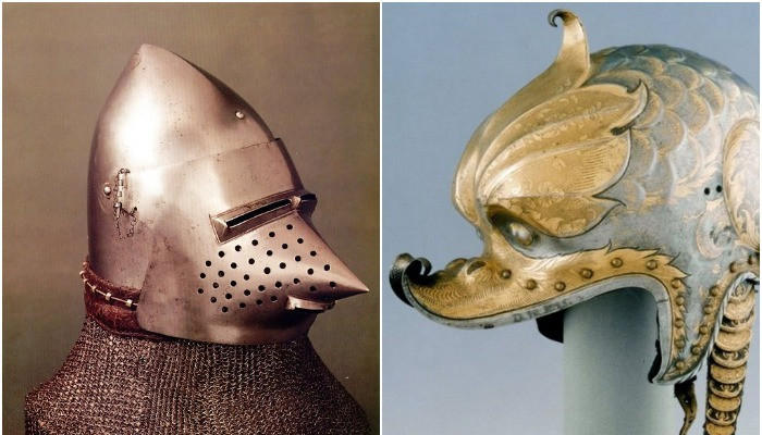 Как выглядели самые причудливые и модные шлемы средневековых рыцарей