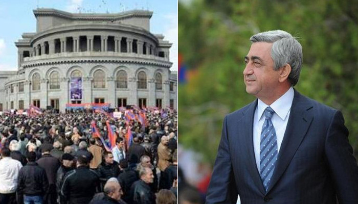 Հարցման մասնակիցների 67%-ը պատրաստ է մասնակցել ցույցերին, եթե Սերժ Սարգսյանն առաջադրվի վարչապետի պաշտոնում