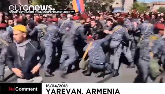 Thousands of protesters take to the streets in Armenian capital