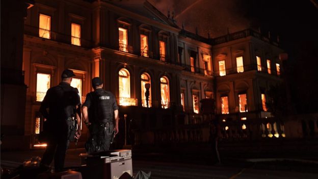 Brazil museum fire: ‘incalculable’ loss as 200-year-old Rio institution gutted