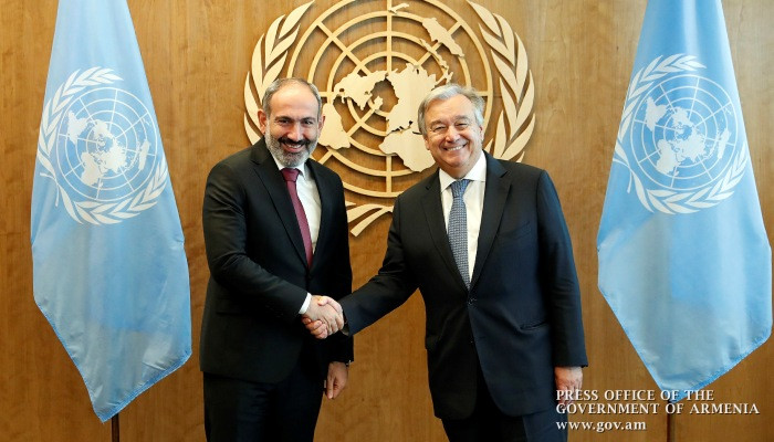 Նիկոլ Փաշինյանը հանդիպում է ունեցել ՄԱԿ-ի գլխավոր քարտուղար Անտոնիո Գուտերեշի հետ
