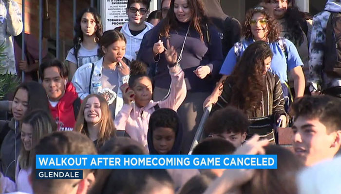 California HS students walk out to protest homecoming game cancellation