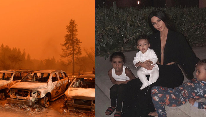 Ким Кардашьян вместе с семьей эвакуирована из своего особняка в Калифорнии из-за лесных пожаров