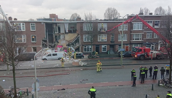 При взрыве в Гааге обрушились фасады нескольких домов