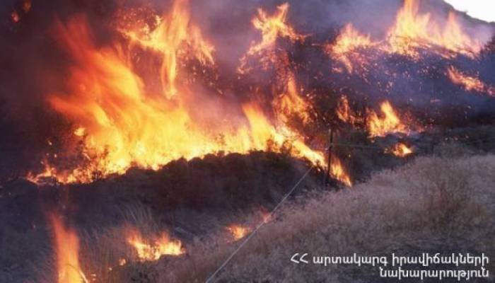 Ալավերդի-Ախթալա ավտոճանապարհին 6000 քմ խոտածածկ տարածք է այրվել