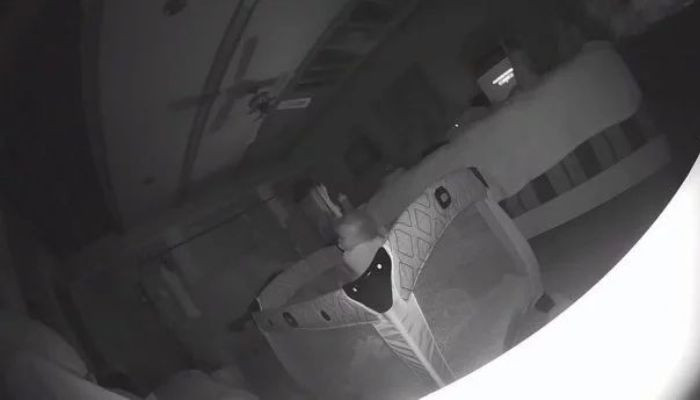 Baby monitor catches ghostly figure walking around girl's crib