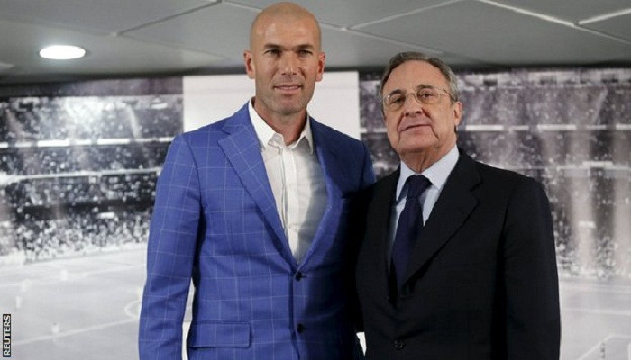 Zidane and Florentino Perez in disagreement