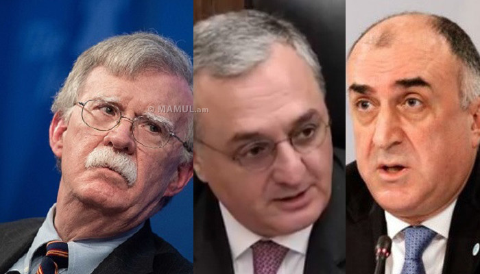 John Bolton to meet Armenian, Azerbaijani FMs in Washington D.C.