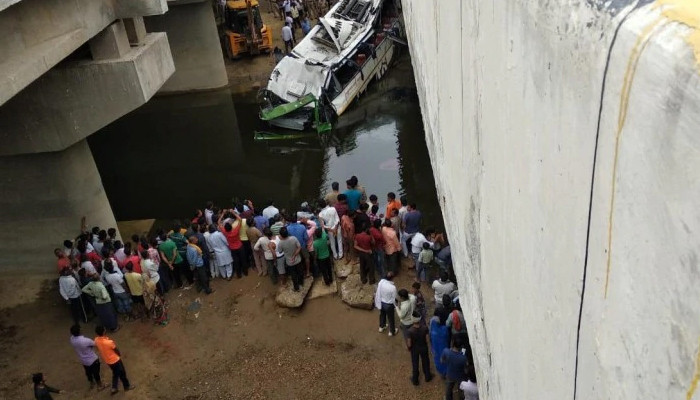 29 dead as Delhi-bound bus falls into drain on Yamuna Expressway, several injured