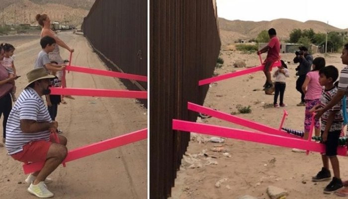 Professors Install Seesaws Across US-Mexico Border So Both Sides To Play Together