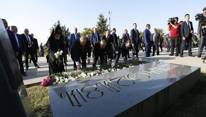 По случаю 28-й годовщины независимости Армении высшее руководство страны посетило «Ераблур»