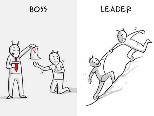 Նկարազարդումներ, որ ցույց են տալիս ղեկավարի ու առաջնորդի տարբերությունները